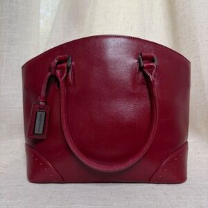 90s Y2K Vintage Balenciaga Paris Leather Domed Tote Bag Burgundy Red Pebbled
